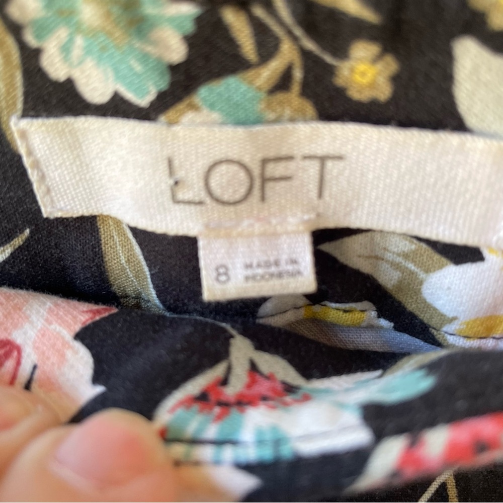 Loft The Riviera Pant Ladies Size 8 Gorgeous Florals! Side Pockets Excellent! - Picture 7 of 11